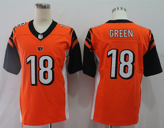 Men's Cincinnati Bengals A.J. Green #18 Orange Jersey